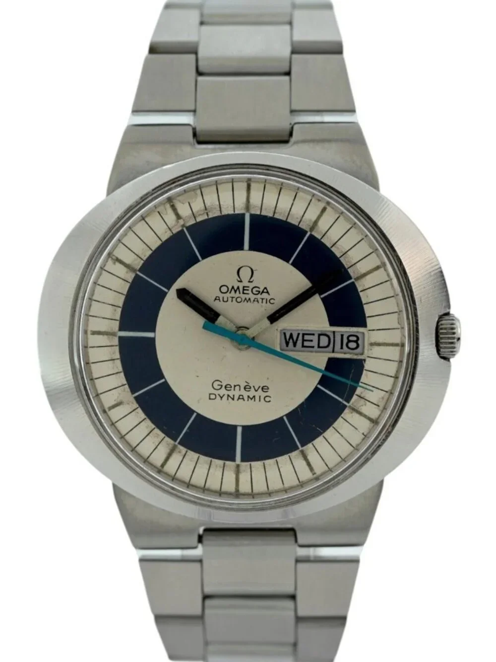 Omega 41mm Men's Dynamic Blue/ Silver Dial Automatic Swiss Made Watch! Tool 107!